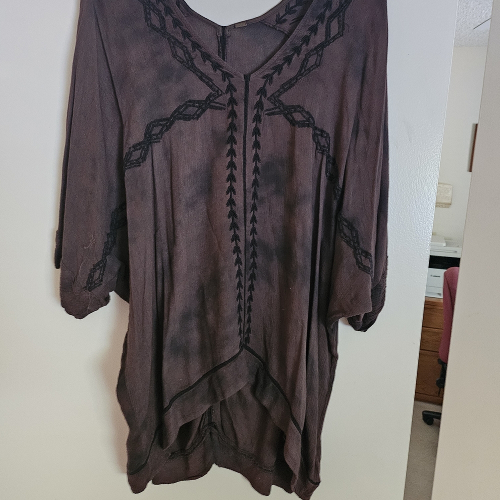 3 Shirts. 1 Free People Dark Brown Tunic. See Pictures